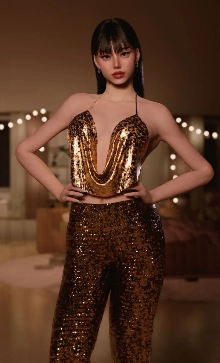 Backless Sequence Halter Top v1.0