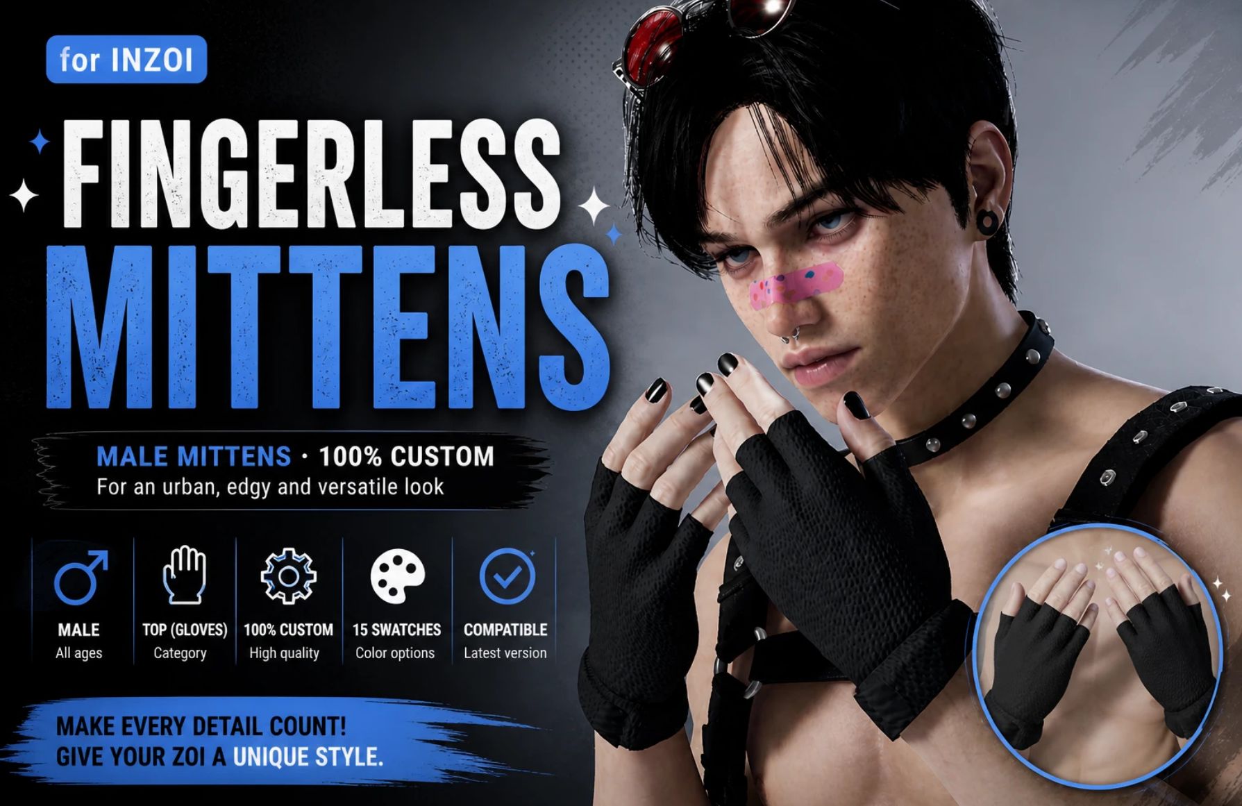 Fingerless Mittens (Male) v1.0