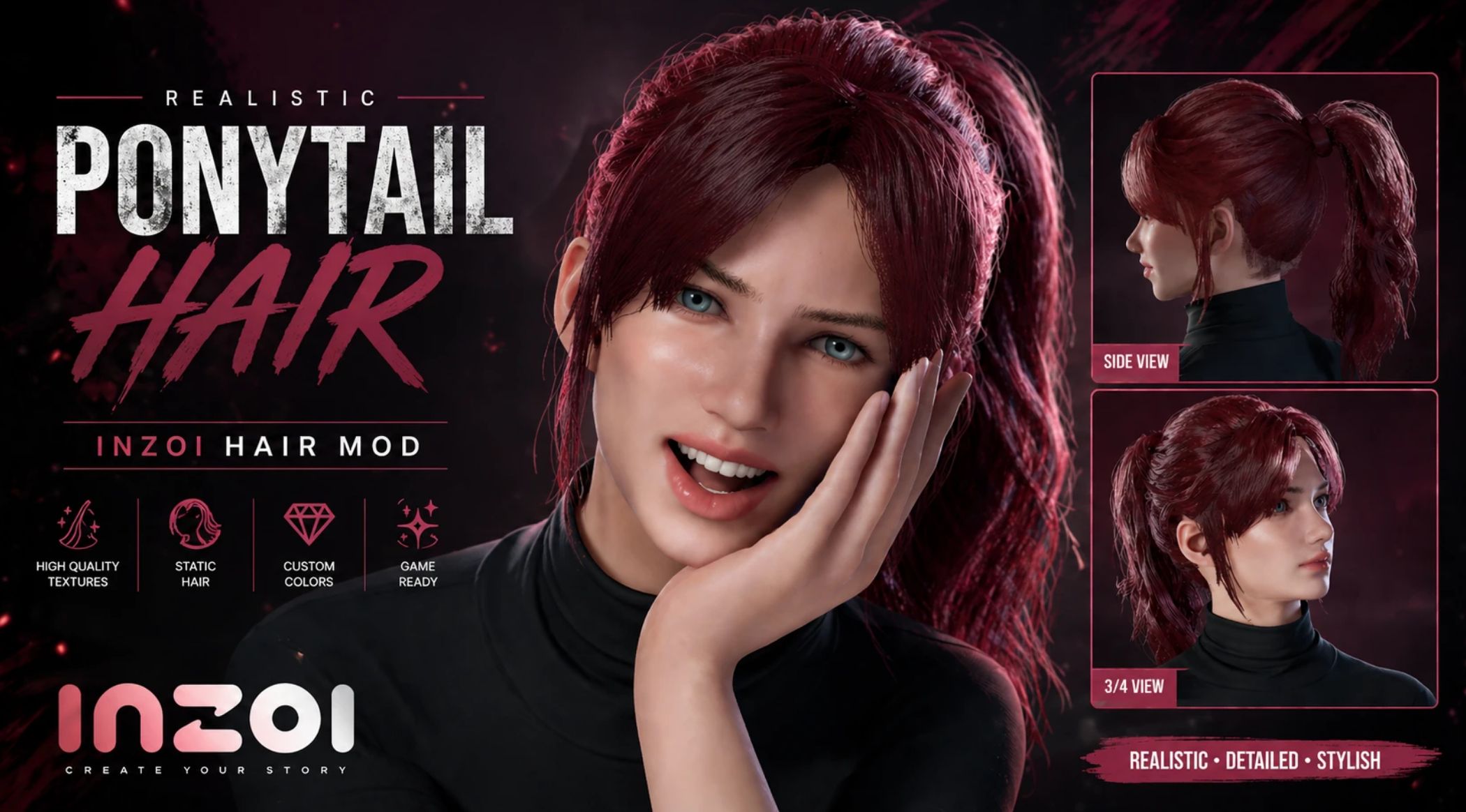 Realistic Ponytail Hair v1