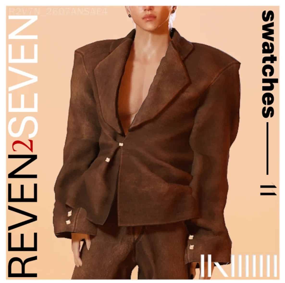 Deluxe Oversized Buttoned Suede Blazer v1
